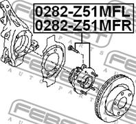 0282-Z51MFR_к-кт подшипника передней ступицы в сборе правый! Nissan Teana J32 0