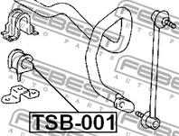 FEBEST TSB-001 Втулка стабилизатора TOYOTA HIGHLANDER 00-07/LEXUS RX300 03-08 пер.подв.