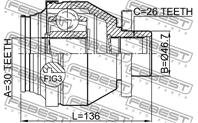 Р/к-т шруса внутр. 30X46.7X26 VOLKSWAGEN T5 03-15