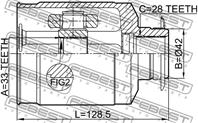 ШРУС внутренний правый 33X42X28