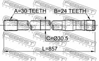 Полуось левая 24x857x24