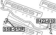 FEBEST SSB-G12F Втулка стабилизатора SUBARU IMPREZA 07- 19мм пер.