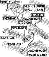 FEBEST SZAB-028 Сайлентблок цапфы SUZUKI GRAND VITARA 06- зад.подв.