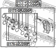 Суппорт передн левый toyota land cruiser 200 2007- 0177-vdj200fl