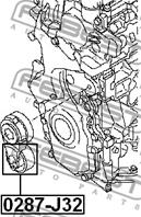 0287-J32_ролик натяжной ремня ! Nissan X-Trail 2.