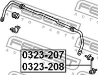 FEBEST 0323-208 Тяга стабилизатора HONDA CR-V 97-01 зад.прав.