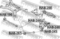 FEBEST NAB-288 Сайлентблок рычага NISSAN TEANA 08- зад.подв.