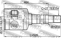 Шрус внутренний правый 33x35x27