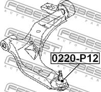 FEBEST 0220-P12 Опора шаровая NISSAN PRIMERA 01-07 пер.ниж.