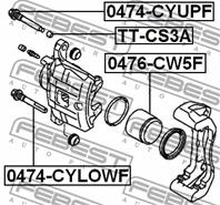 FEBEST 0474-CYUPF Втулка направляющая суппорта MITSUBISHI пер.