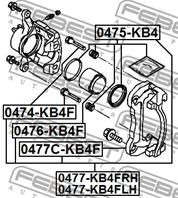 FEBEST 0474-KB4F Втулка направляющая суппорта MITSUBISHI PAJERO 08-/NISSAN PATHFINDER 04- пер.