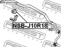 FEBEST NSB-J10R18 Втулка стабилизатора NISSAN QASHQAI 06- зад.подв.