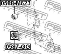 FEBEST 0587-GG Ролик ремня приводного MAZDA 6 1.8-2.3 02-07