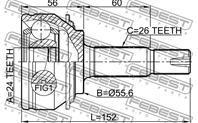 Р/к-т шруса наруж. 24X55X26 TOYOTA YARIS 05-11