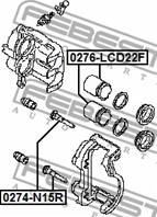 Поршень передн суппорта nissan king cab d22 1998-2004 0276-lcd22f