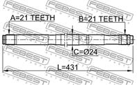 ПОЛУОСЬ ЛЕВАЯ 21x431x21 NISSAN ALMERA N16 UKP 2000-2006 FEBE