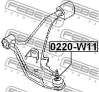 FEBEST 0220-W11 Опора шаровая NISSAN PRIMERA -01 пер.ниж.