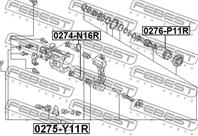 FEBEST 0275-Y11R Рем. к-кт суппорта NISSAN PRIMERA 96-07 зад.