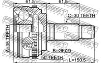 Шрус внешний 35x66x30 honda mr-v (03-08) 0310-mrva50