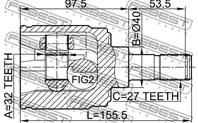 FEBEST 0311-CRVMTRH ШРУС HONDA ACCORD 02-12/CR-V-12 2.0/2.4 внутр.прав.