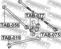 FEBEST TAB-056 Сайлентблок тяги TOYOTA AVENSIS 97- зад.подв.