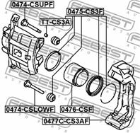 FEBEST 0474-CSUPF Втулка направляющая суппорта MITSUBISHI LANCER 00-09/OUTLANDER 02-06 пер.