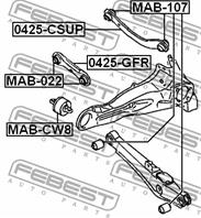 Тяга задн поперечн нижняя mitsubishi asx ga 2010- 0425-gfr