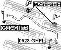 FEBEST 0523-GHFL Тяга стабилизатора MAZDA 6 07- пер.лев.