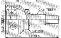 Шрус внешний 24x59x31 mazda cx-5 ke 2011- 0510-gjat