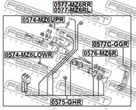 FEBEST 0574-MZ6LOWR Втулка направляющая суппорта MAZDA 6 02-08 зад.