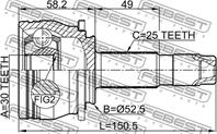 Шрус внешний 30x52.6x25 chevrolet cobalt 2013- 1010-t300