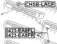 FEBEST CHSB-LACF Втулка стабилизатора CHEVROLET LACETTI D=17 03-08 пер.подв.