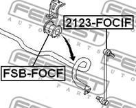 FEBEST FSB-FOCF Втулка стабилизатора FORD FOCUS I 18мм 98-04 пер.