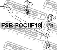 FEBEST FSB-FOCIIF18 Втулка стабилизатора FORD FOCUS II D=18.5 04-08 пер.подв.