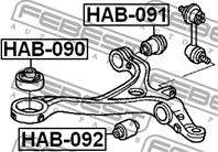 FEBEST HAB-090 Сайлентблок рычага HONDA ACCORD 02-08 пер. подв.