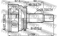 2910-DIIIF_ШРУС наружный к-кт! ABS Land Rover Dis