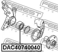 FEBEST DAC40740040 Подшипник ступ.AUDI A3/SKODA OCTAVIA/VW GOLF/BORA 96-06 пер.