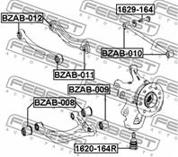 FEBEST BZAB-010 Сайлентблок тяги MB ML (W164) 04-11/GL (X164) 06- зад.подв.