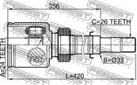 Шрус внутренний правый 24x33x26 ) febest