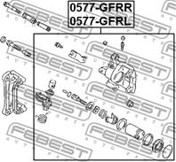 0577GFRR_суппорт тормозной зад.прав.! Mazda 626 1