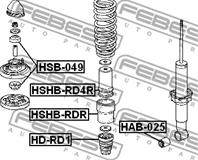 FEBEST HAB-025 Сайлентблок амортизатора HONDA CIVIC 91-98/CR-V 97-01 зад.