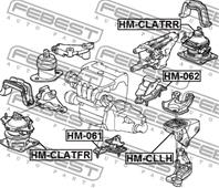 Опора двигателя левая honda accord cl 2002-2008 hm-cllh
