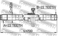 0212-b10atrh полуось прав.22x700x22 nissan almera b10rs (classic) 2006&gt