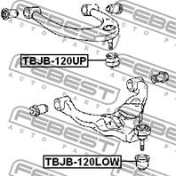 Tbjb-120up пыльник опоры шаров.перед.верх.рычага toyota land cruiser prado 120 0