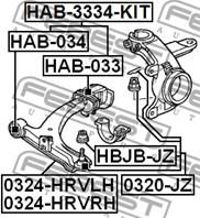 FEBEST HAB-034 Сайлентблок рычага HONDA HR-V 98-05 пер.подв.