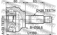 FEBEST 0510-049 ШРУС MAZDA 3 03-08 нар.