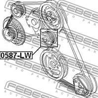 FEBEST 0587-LW Ролик ремня приводного MAZDA TRIBUTE/ MPV II 3.0