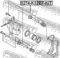 FEBEST 0274-K12EF-KIT Втулка направляющая суппорта NISSAN NOTE 05-12 к-кт.