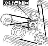 FEBEST 0287-J31Z Ролик ремня приводного NISSAN TEANA 03-08/X-TRAIL 00-06