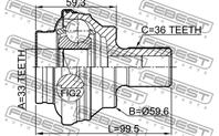 Шрус внешн задний 33x59.5x36 audi a3/a3 sportback (8p) 2003-2013 2310-ccr
